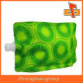 manufacturing plastic packaging ziplock reusable drink pouch with spout for beverage